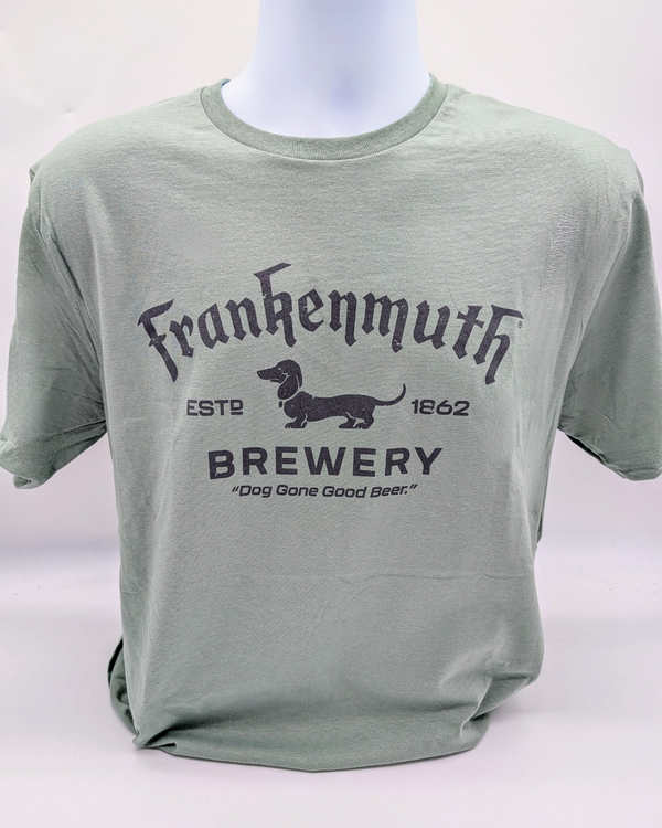 Soft Tee - Sage green with gray logo