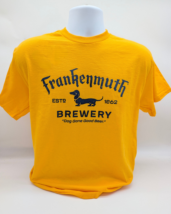College Tee - Gold with Navy Logo